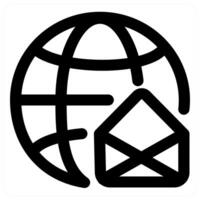 Global Message and digital in black color vector