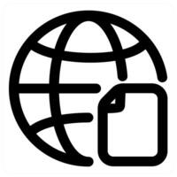 Global File and connection in black color vector