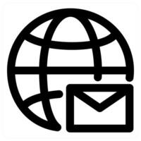 Global Message and connection in black color vector