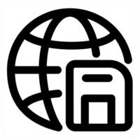 Global Drive and connection in black color vector