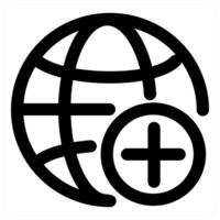 Add Global and connection in black color vector
