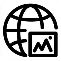 Global Image and connection in black color vector