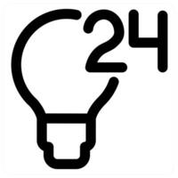 24x7 Idea and innovation in black color vector