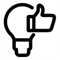Like Idea and innovation in black color vector