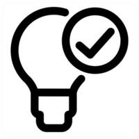 Right Idea and innovation icon in black color vector