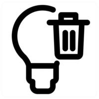 Trash Idea and innovation in black color vector