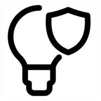 Idea Protection and innovation in black color vector