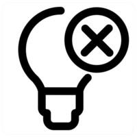 Remove Idea and innovation icon in black color vector