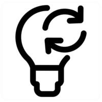 Refresh Idea and innovation icon in black color vector