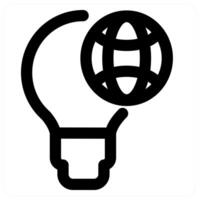 Global Idea and innovation in black color vector