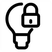 Lock Idea and innovation in black color vector