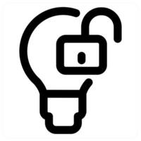 Unlock Idea and innovation in black color vector