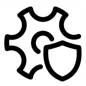 ajuste proteccion y configuración en negro color vector