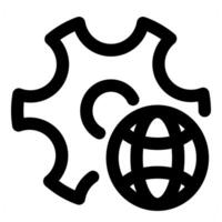 Global Setting and configuration in black color vector