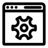 Webpage Setting and configuration in black color vector