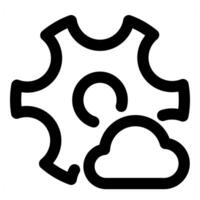 Cloud Setting and configuration in black color vector