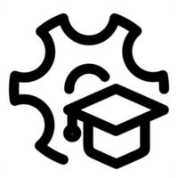 Graduate Setting and configuration in black color vector