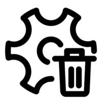 Trash Setting and configuration in black color vector