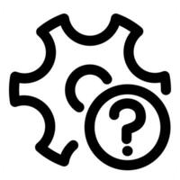 Setting Query and configuration in black color vector