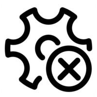 Wrong Setting and configuration in black color vector
