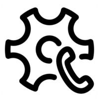 Call Setting and configuration in black color vector