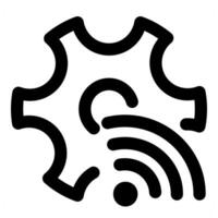 Wifi Setting and configuration in black color vector
