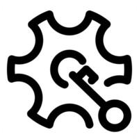 Setting Key and configuration in black color vector