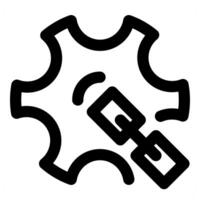 Setting Link and configuration icon in black color vector