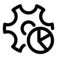 Analytics Settings and configuration in black color vector