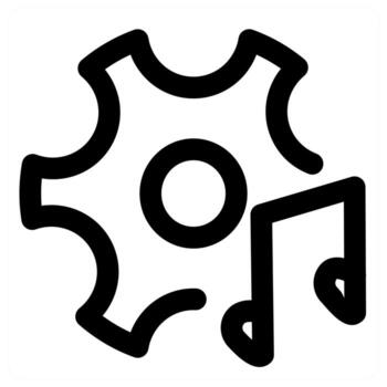 Music Setting and configuration in black color vector