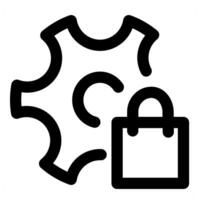 Shopping Setting and configuration in black color vector