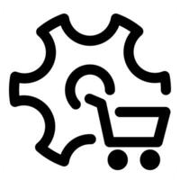 Cart Setting and configuration in black color vector