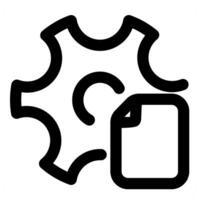 File Setting and configuration in black color vector