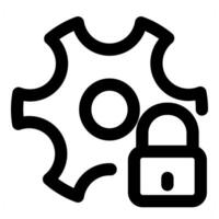 Lock Setting and configuration in black color vector