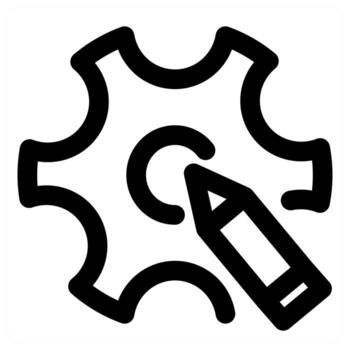 Edit Setting and configuration in black color vector