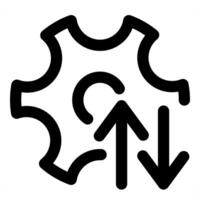 Sync Setting and configuration in black color vector