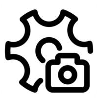 Camera Setting and configuration in black color vector