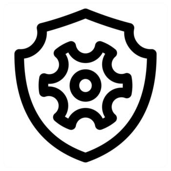 ajuste seguridad y configuración en negro color vector