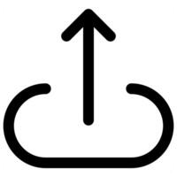 Upload and up arrow icon concept in black color vector