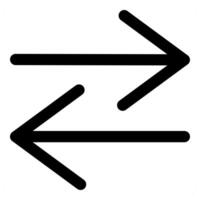 Opposite Arrow and arrow icon concept in black color vector