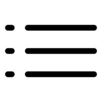 Menu Bar and menu icon concept in black color vector