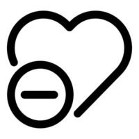 Remove Heart Icon Concept in black color vector