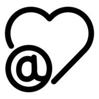 Heart Mail Icon Concept in black color vector