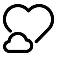 Heart Cloud Icon Concept in black color vector