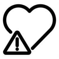Heart Alert Icon Concept in black color vector