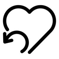 Heart Refresh Icon in black color vector