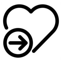 Send Heart Icon Concept in black color vector