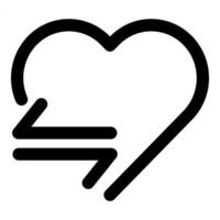 Heart Sync Icon in black color vector