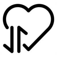 Heart Sync Icon Concept in black color vector