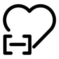 Heart Icon Concept in line in black color vector